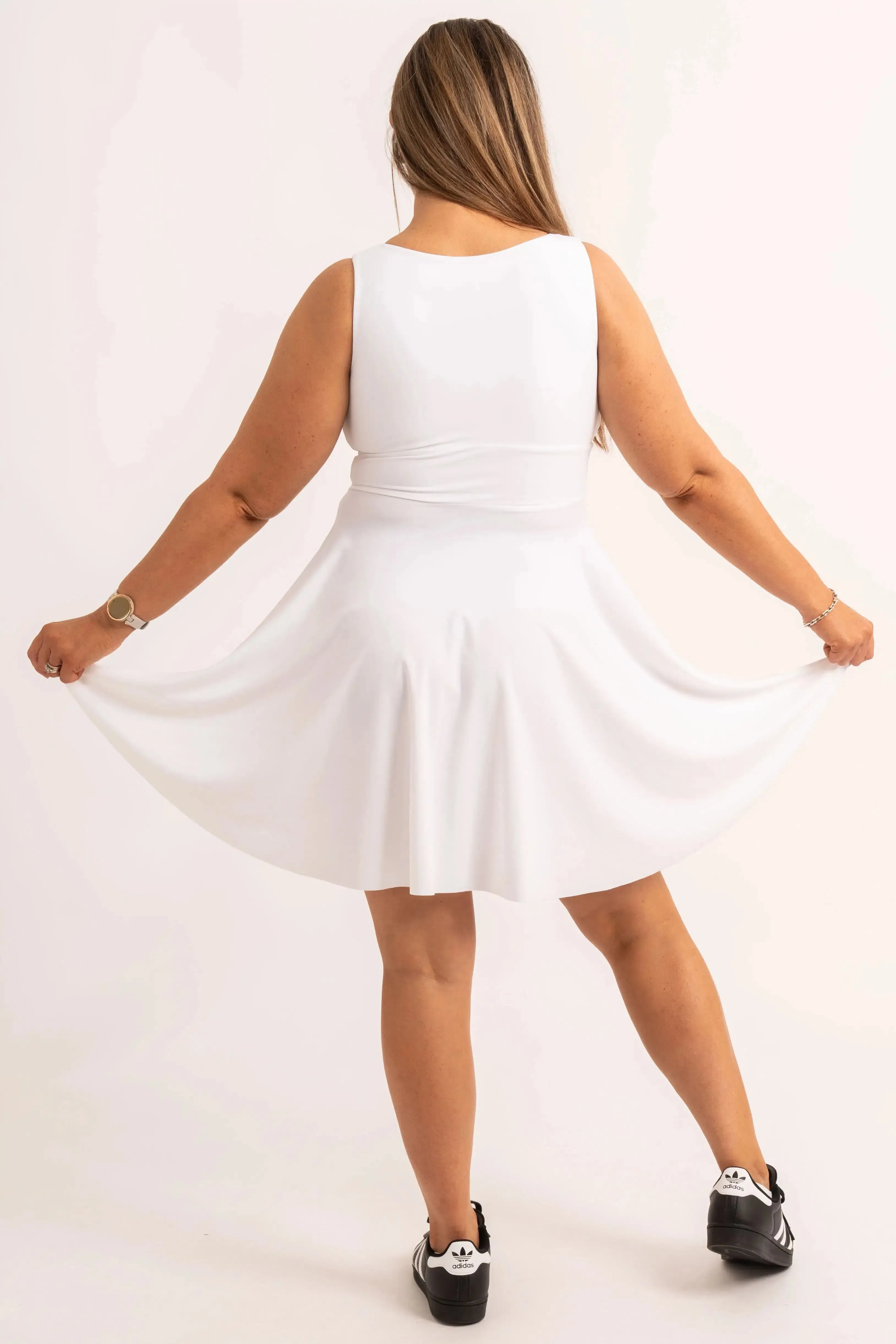 Silky Reversible Comfort Crop Mini Dress - White