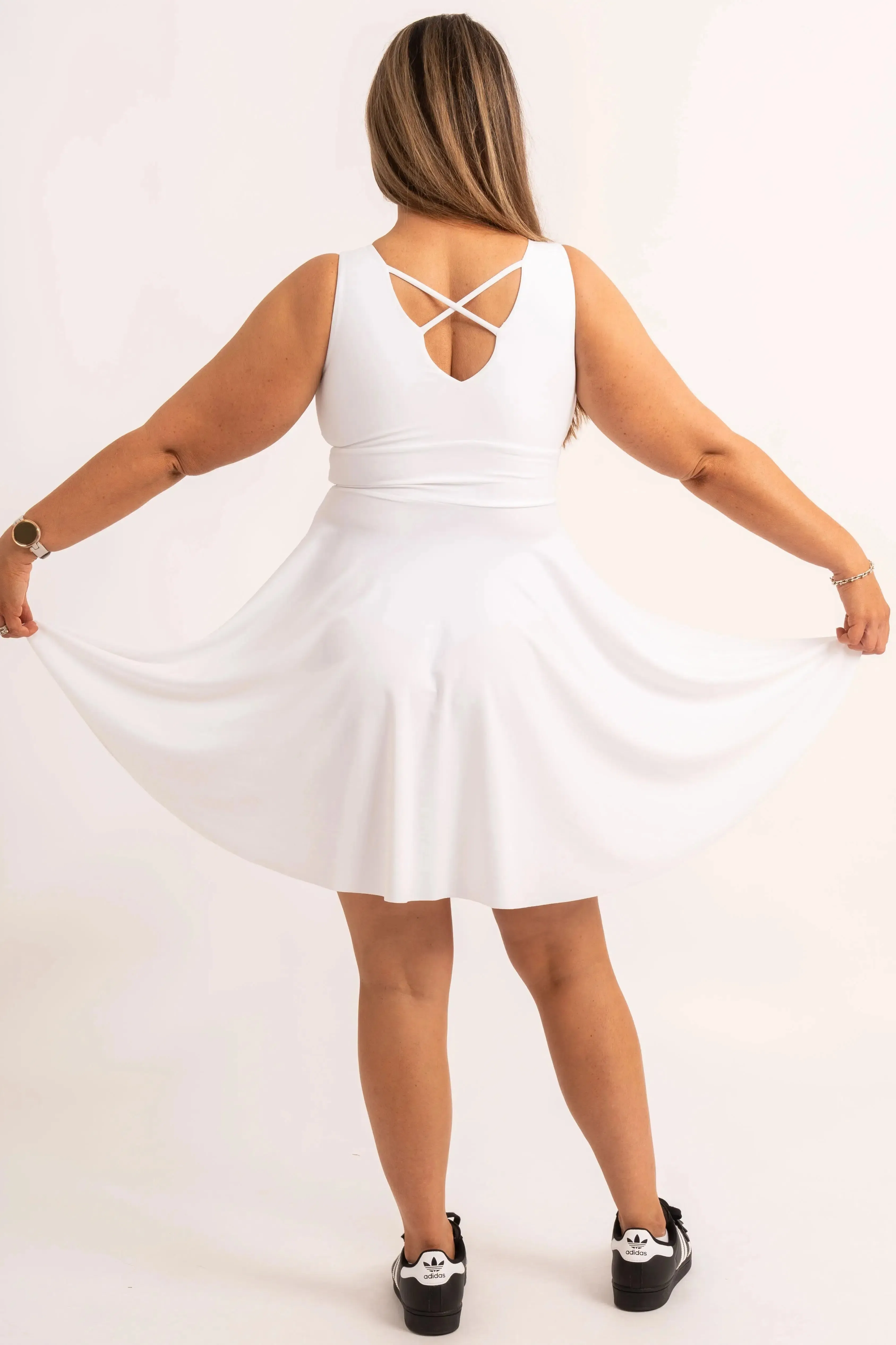 Silky Reversible Comfort Crop Mini Dress - White