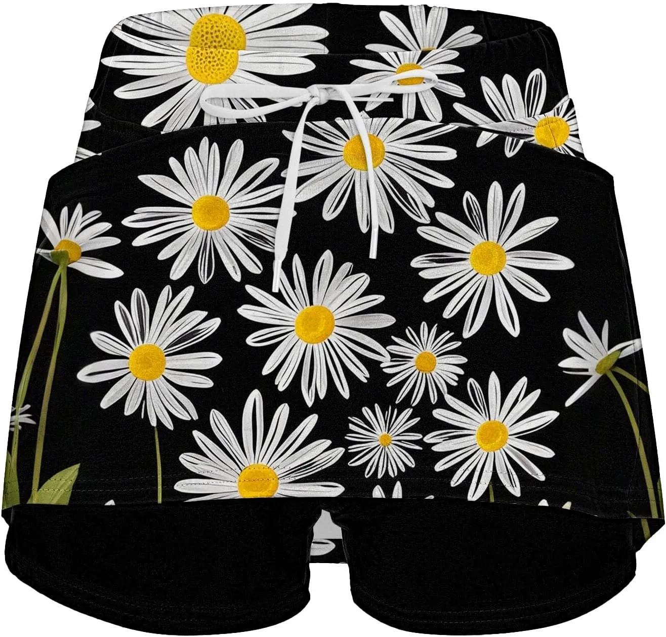 Skort for Women Plus Size Drawstrings High Waisted Athletic Tennis Skirts Tummy Control Yoga Shorts with Pockets