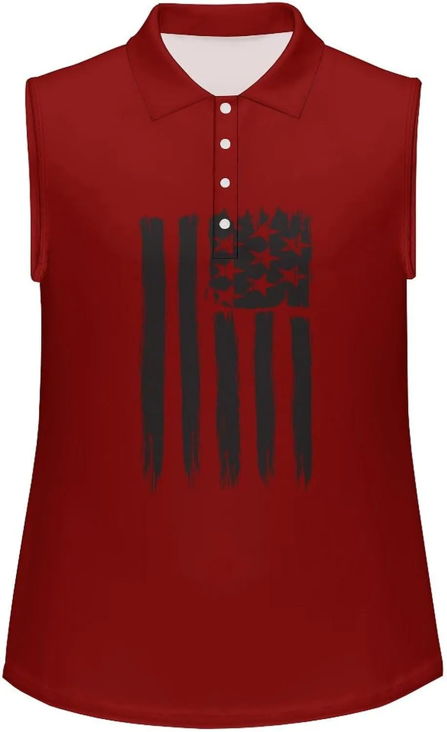 Sleeveless Shirts for Women American Flag V Neck Shirt Casual PO-LO Tank Top Pullover Quick Dry with Designs