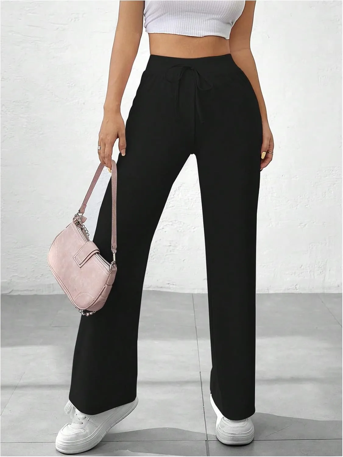 SOLY HUX Women's Sweatpants High Waisted Straight Leg Pants Drawstring Fall Casual Trousers