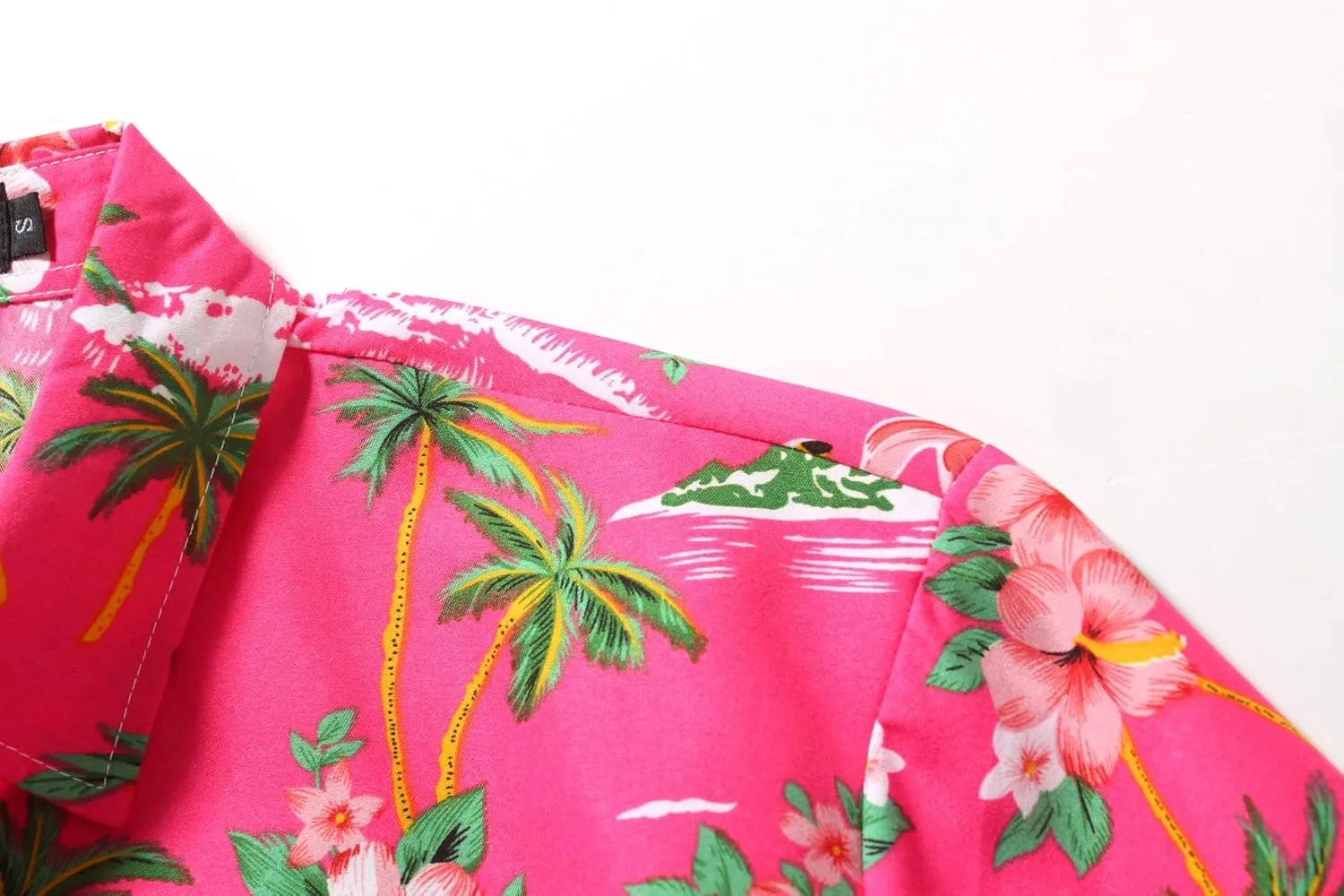 SSLR Pack Hawaiian Shirt for Men Flamingo Short Sleeve Casual Button Down Shirts Summer Beach Shirt