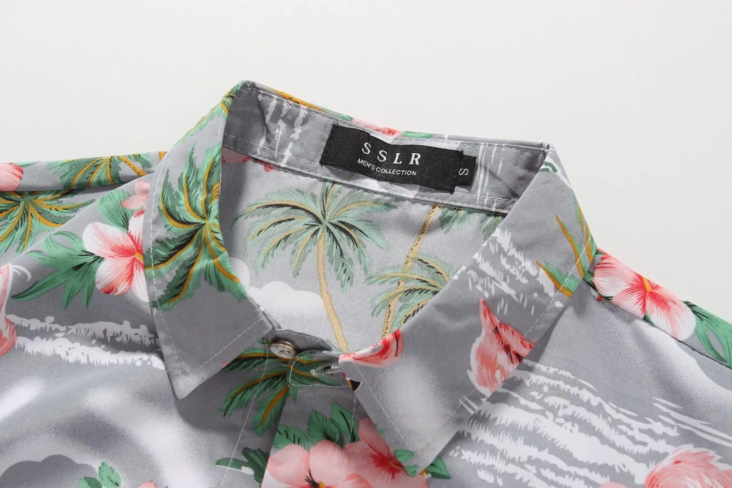 SSLR Pack Hawaiian Shirt for Men Flamingo Short Sleeve Casual Button Down Shirts Summer Beach Shirt