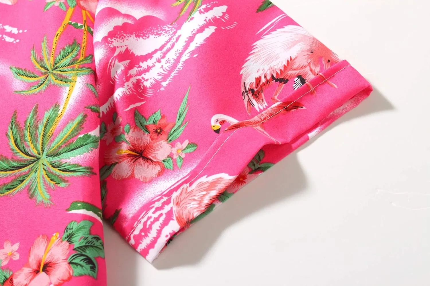 SSLR Pack Hawaiian Shirt for Men Flamingo Short Sleeve Casual Button Down Shirts Summer Beach Shirt