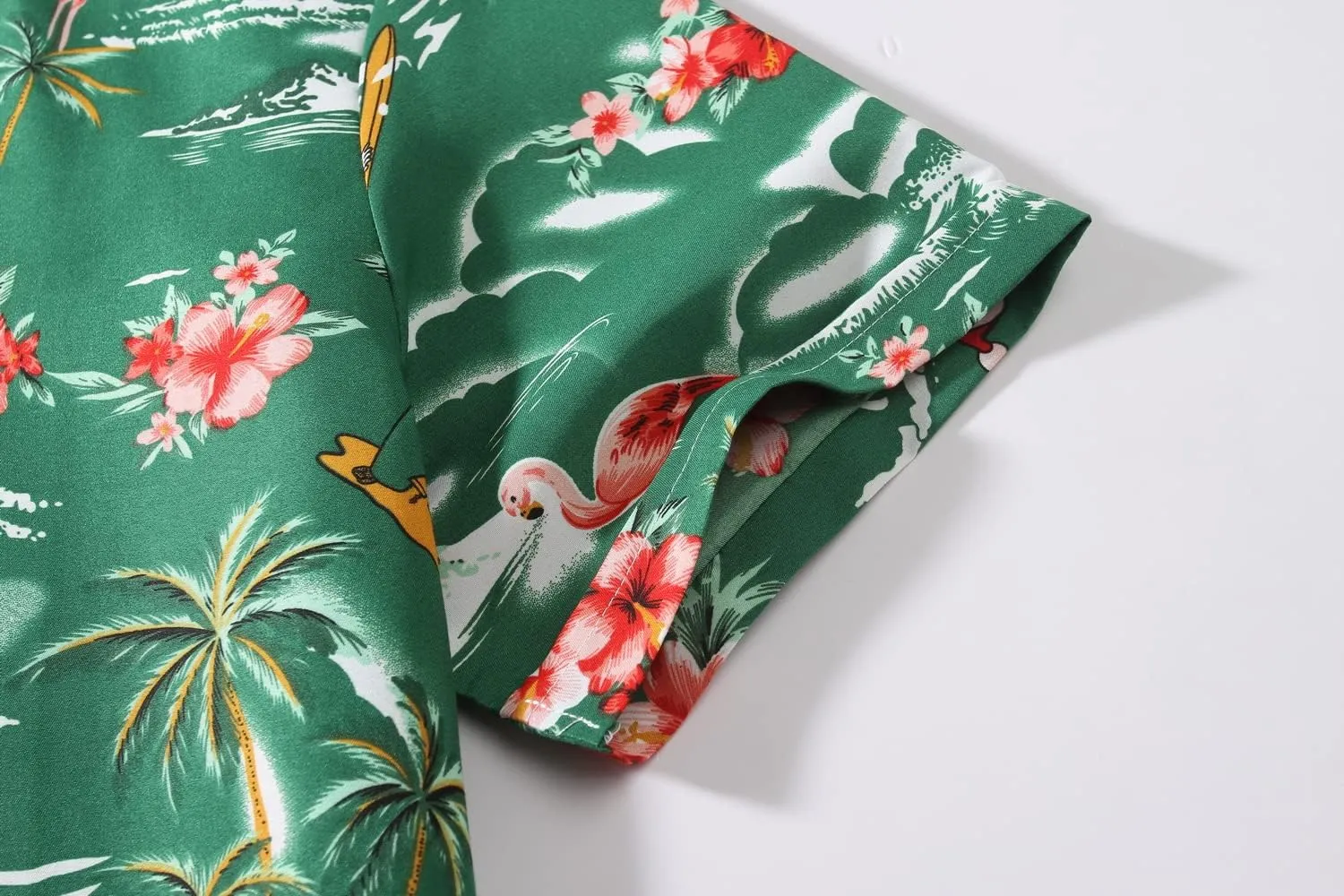 SSLR Pack Hawaiian Shirt for Men Flamingo Short Sleeve Casual Button Down Shirts Summer Beach Shirt