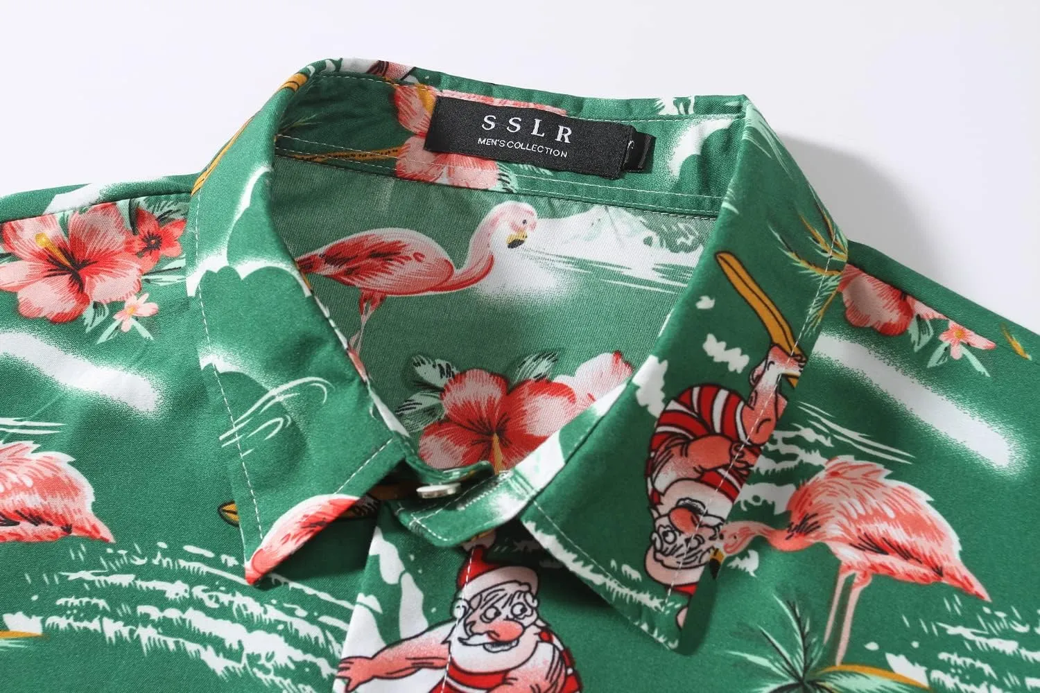 SSLR Pack Hawaiian Shirt for Men Flamingo Short Sleeve Casual Button Down Shirts Summer Beach Shirt