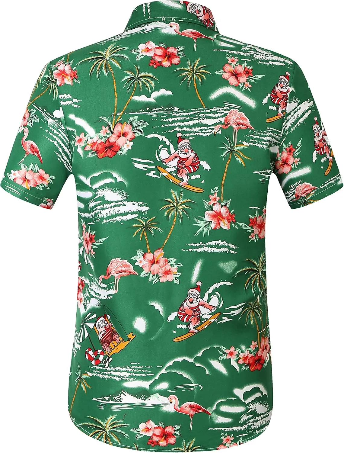 SSLR Pack Hawaiian Shirt for Men Flamingo Short Sleeve Casual Button Down Shirts Summer Beach Shirt