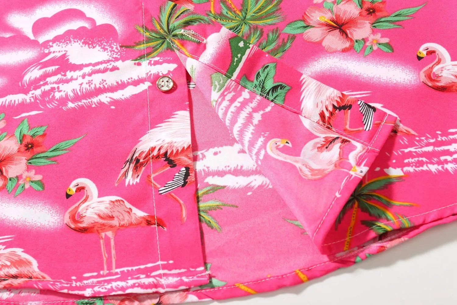 SSLR Pack Hawaiian Shirt for Men Flamingo Short Sleeve Casual Button Down Shirts Summer Beach Shirt