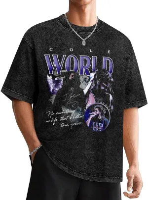 T Shirt Mens Vintage Washed T-Shirt Cotton Round Neck Short Sleeves Oversized Tops Summer Clothes