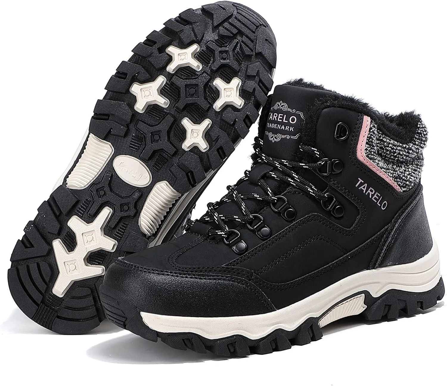 TARELO Womens Snow Boots Waterproof Shoes Winter Warm Fur Lined Non Slip Walking Fashion Hiking Boot