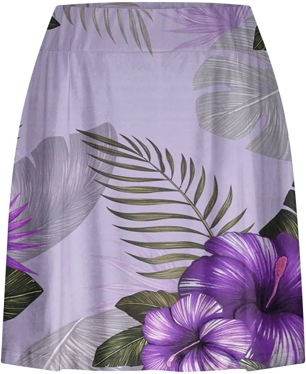 Tennis Skirt for Women High Waisted Tropical Print Athletic Skorts Lightweight Active Workout Shorts Fake 2 Piece