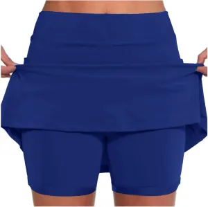 Tennis Skirt for Women with Pockets Yoga Shorts High Waisted Athletic Golf Skorts Running Workout Skirts 2 in 1 S-5XL