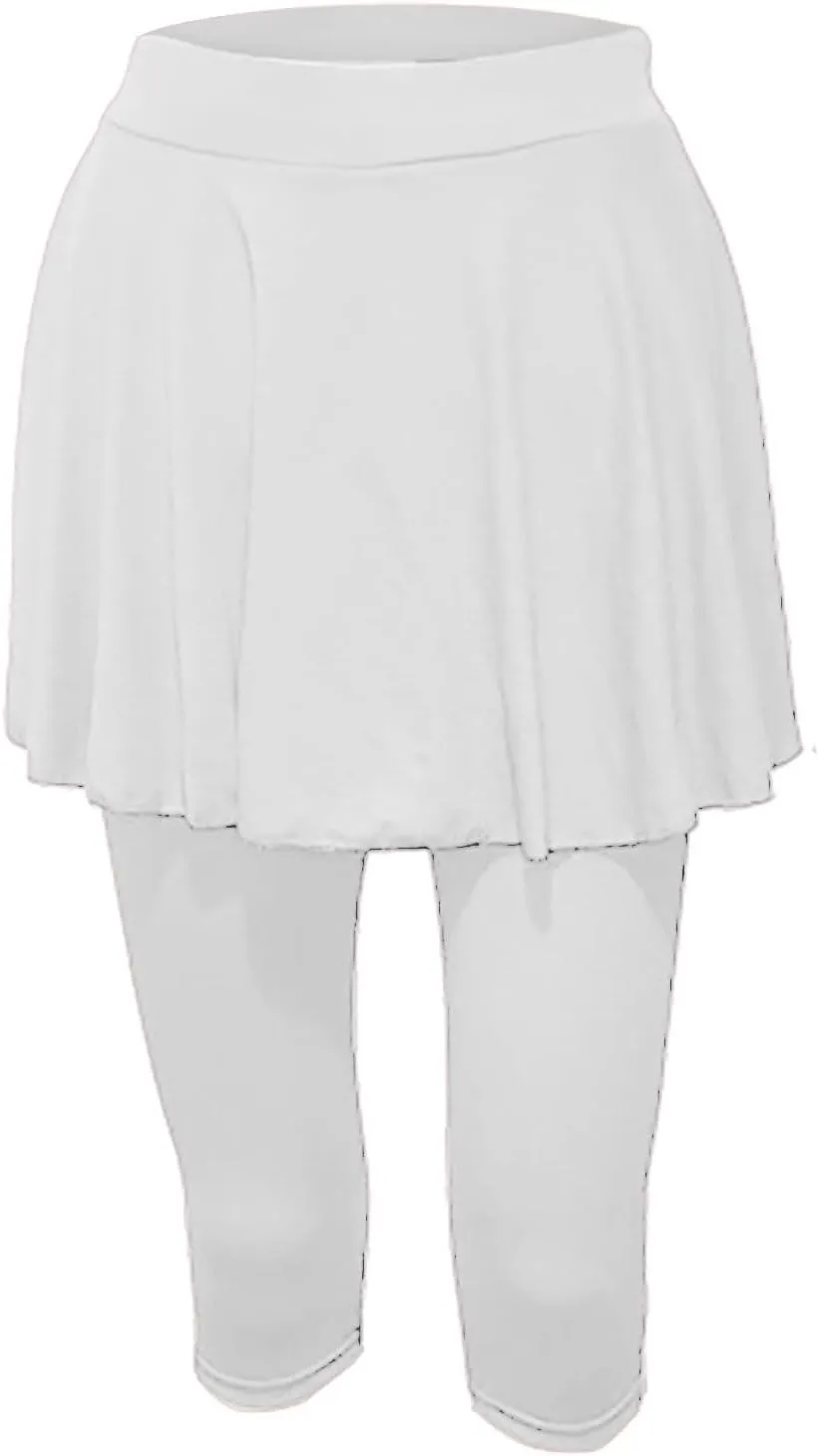Tennis Skirted Leggings for Women Yoga Athletic Tummy Control Skort Golf Pickleball Capri Leggings with Ruffle Skirt