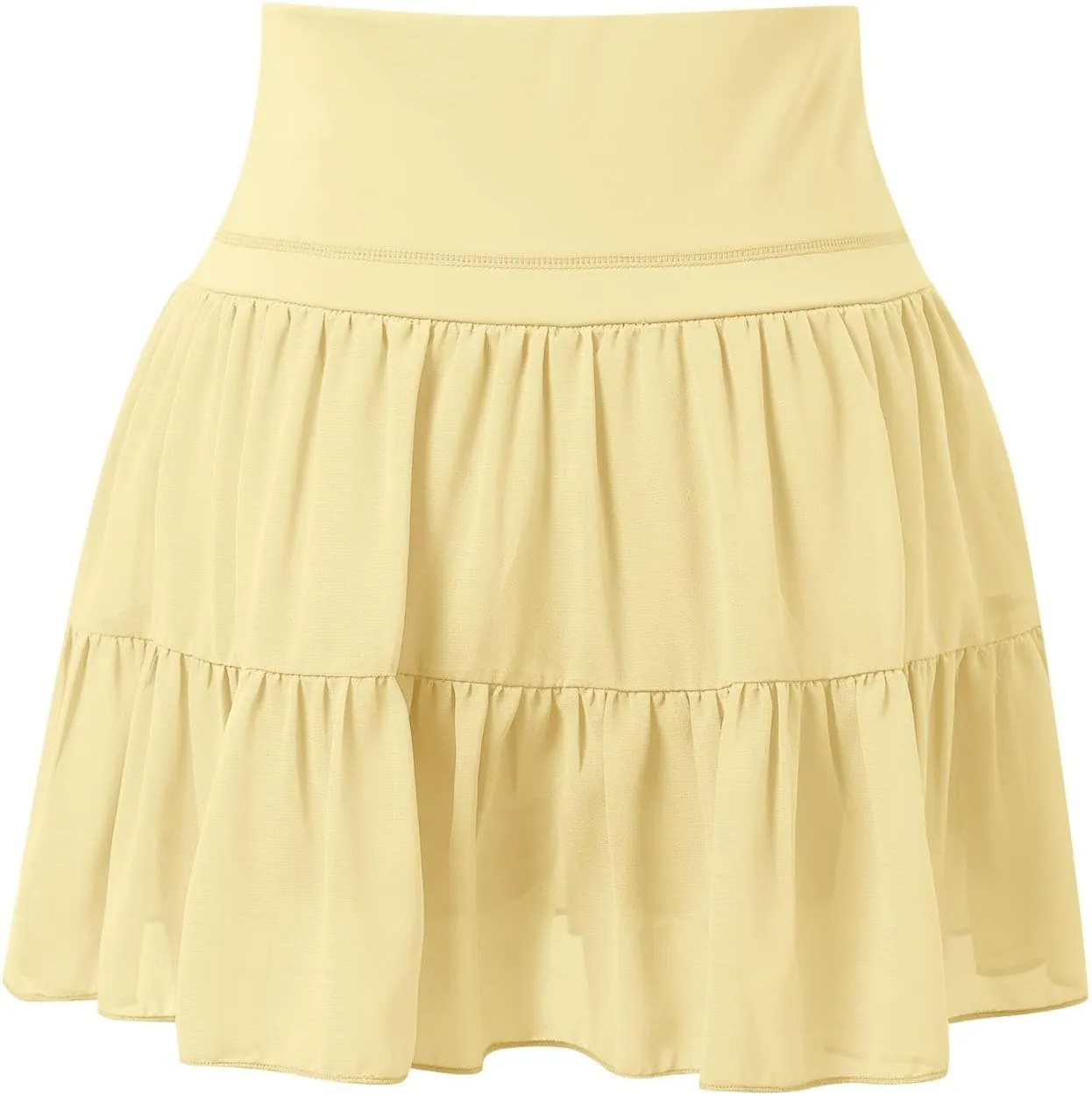 Tennis Skirts for Women with Shorts High Elastic Waist Ruffles Workout Running Skirts with Pocket Sports Athletic Skorts
