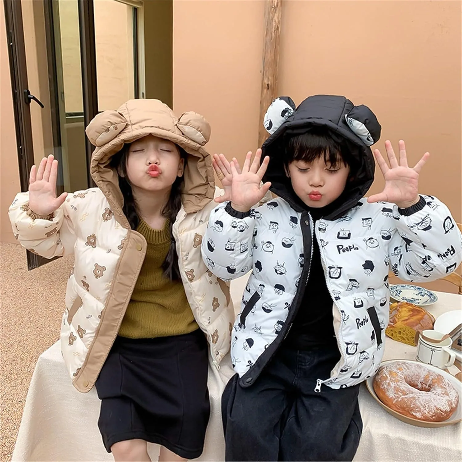 The Coat Boys Baby Girls Boys Winter Warm Thick Solid Cotton Long Sleeve Padded Jacket Coat Clothes