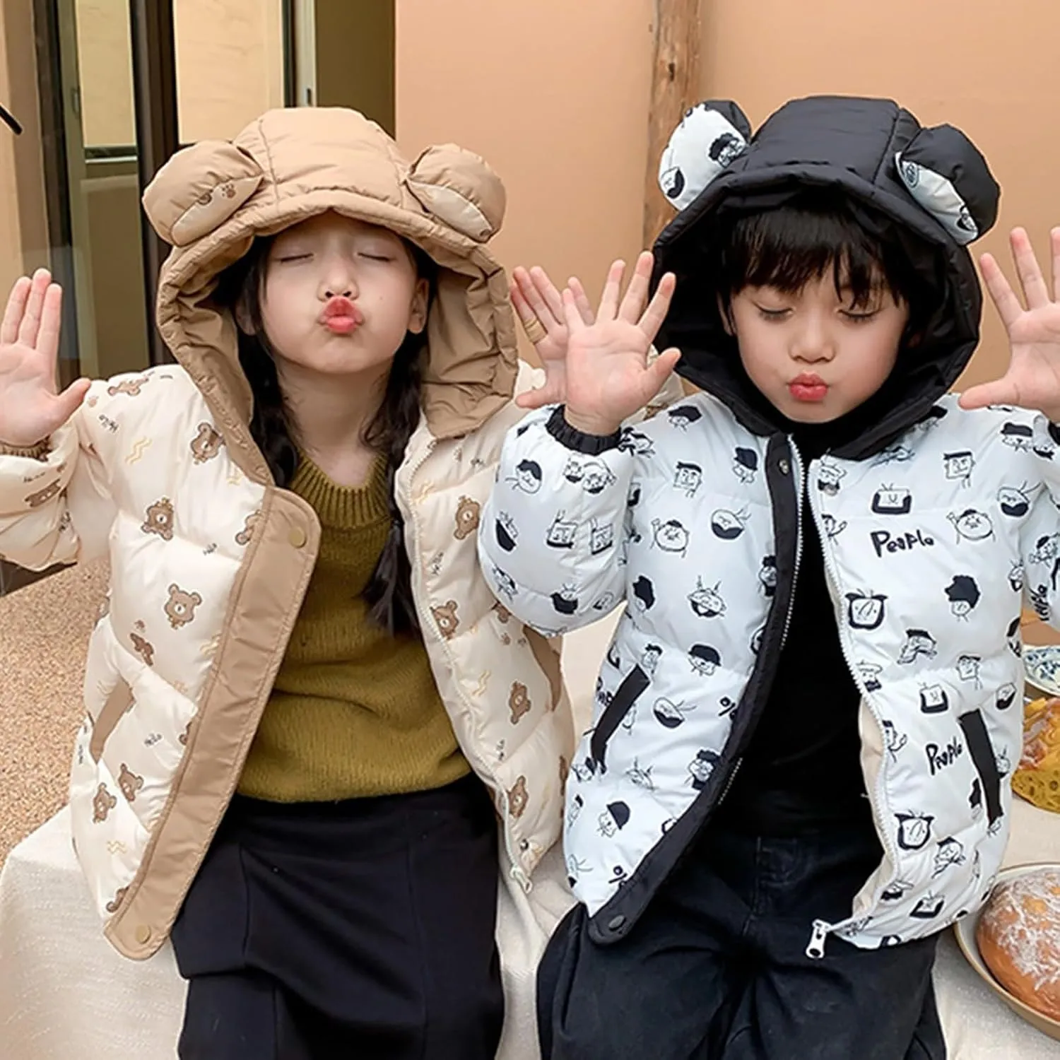 The Coat Boys Baby Girls Boys Winter Warm Thick Solid Cotton Long Sleeve Padded Jacket Coat Clothes