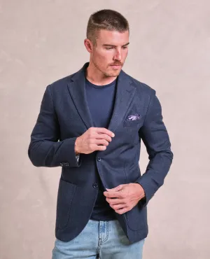 The LBM - Garment Washed Cotton Herringbone Soft Jackt - Midnight Blue