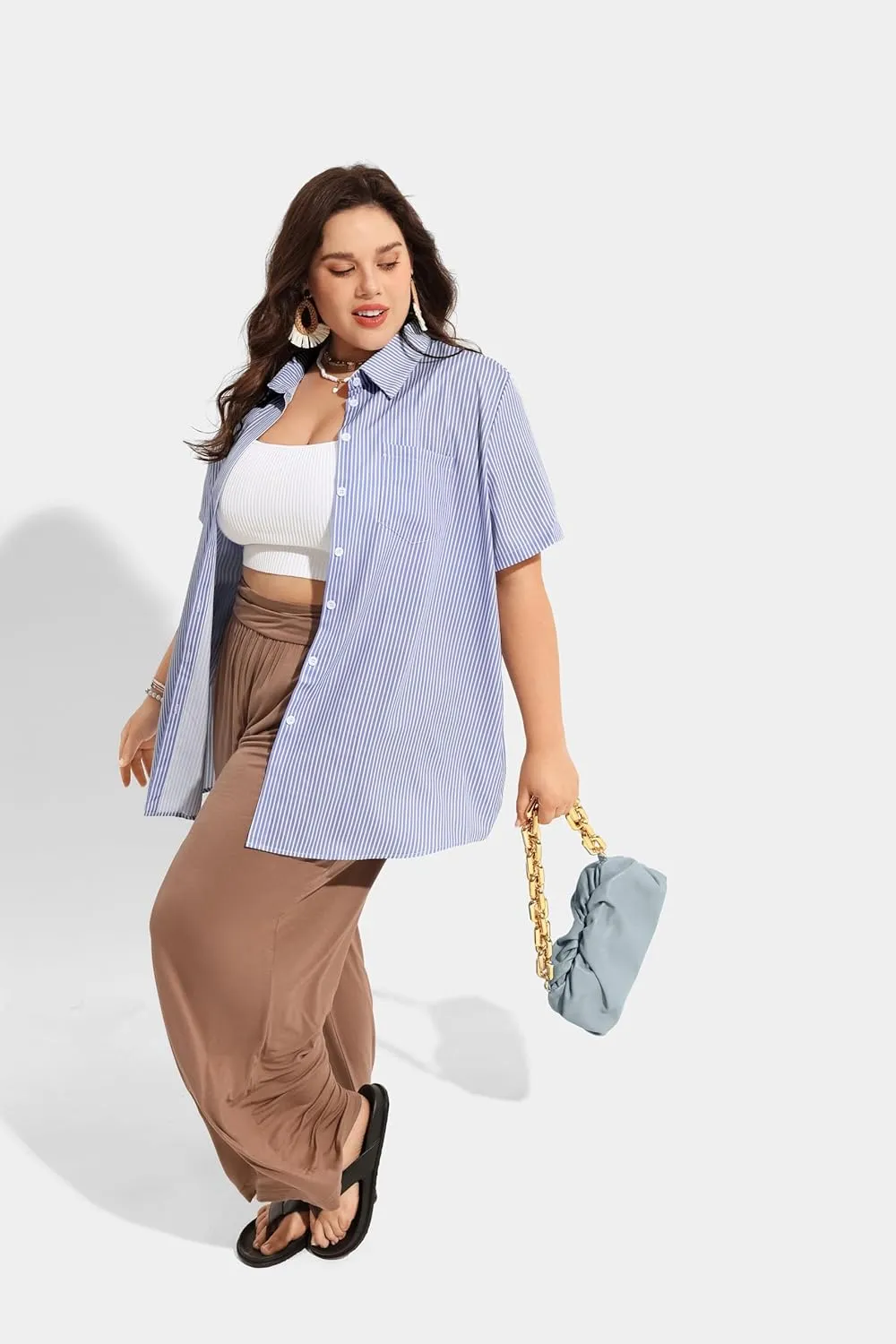 TIYOMI Plus Size Summer Pants Womens Wide Leg Lightweight Casual Soft Yoga Athletic Flowy Loose Trouser All Seasons Pant
