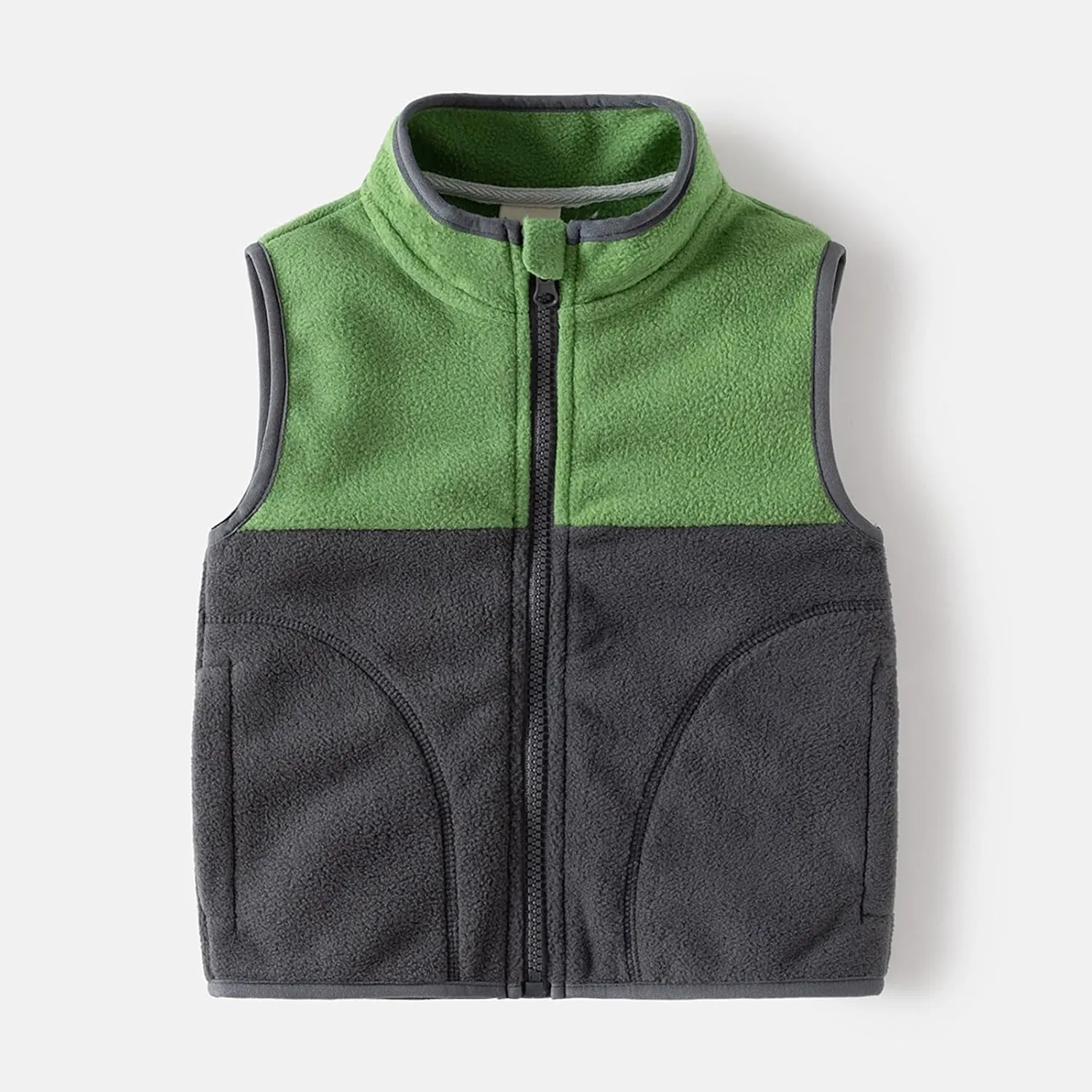 Toddler Baby Boy Girl Fleece Vest Coat Sleeveless Zipper Waistcoat with Pockets Fall Winter Warm Outerwear