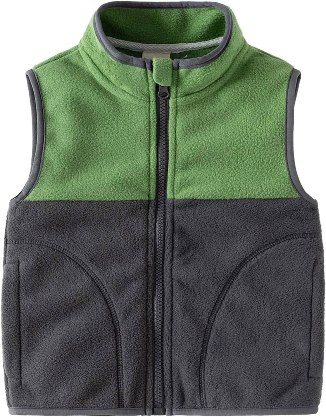 Toddler Baby Boy Girl Fleece Vest Coat Sleeveless Zipper Waistcoat with Pockets Fall Winter Warm Outerwear