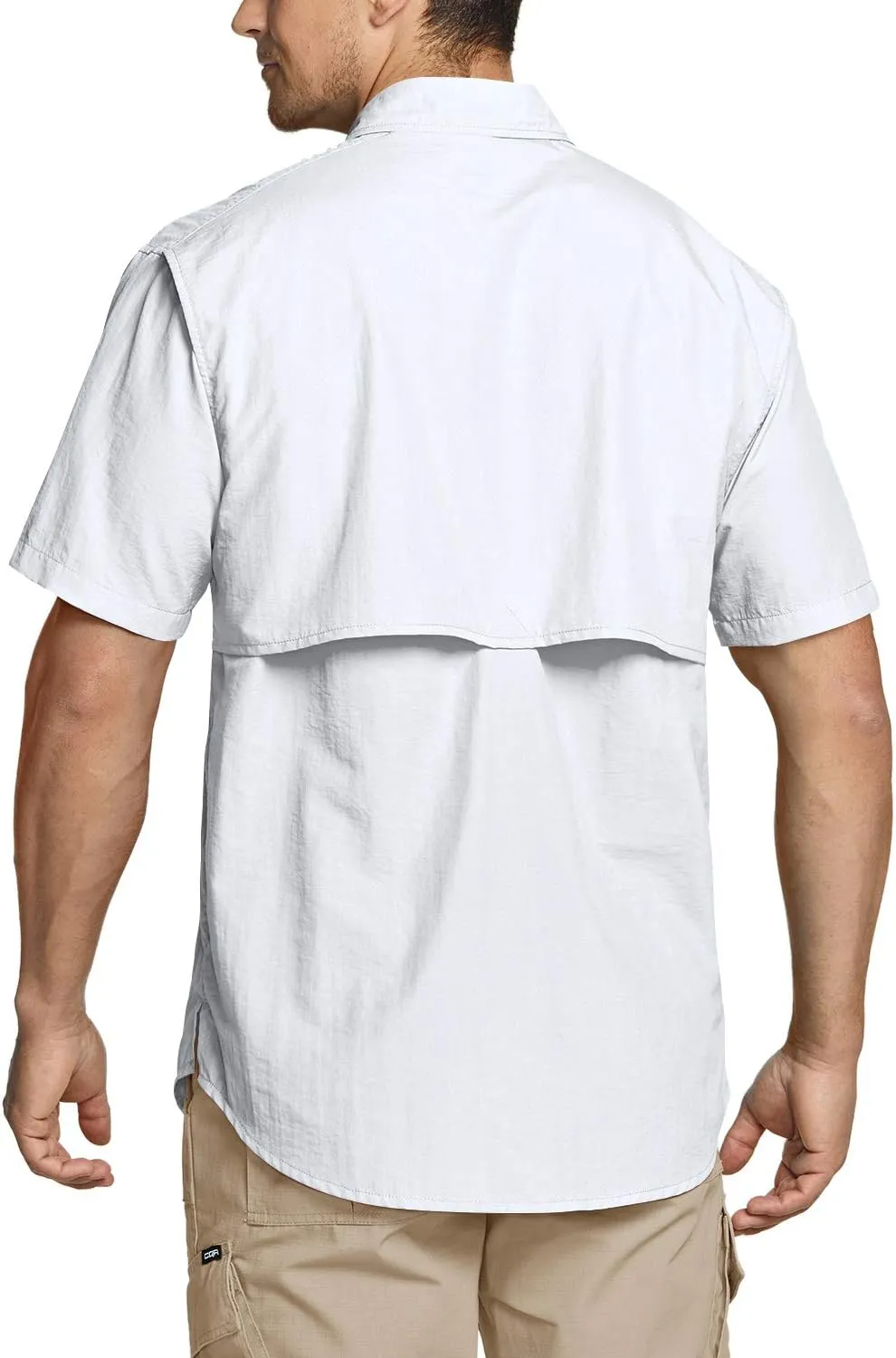 TSLA Men's Performance Fishing Shirt, UPF 50  Breathable Button Down Shirts, Outdoor Recreation Short Sleeve Shirt
