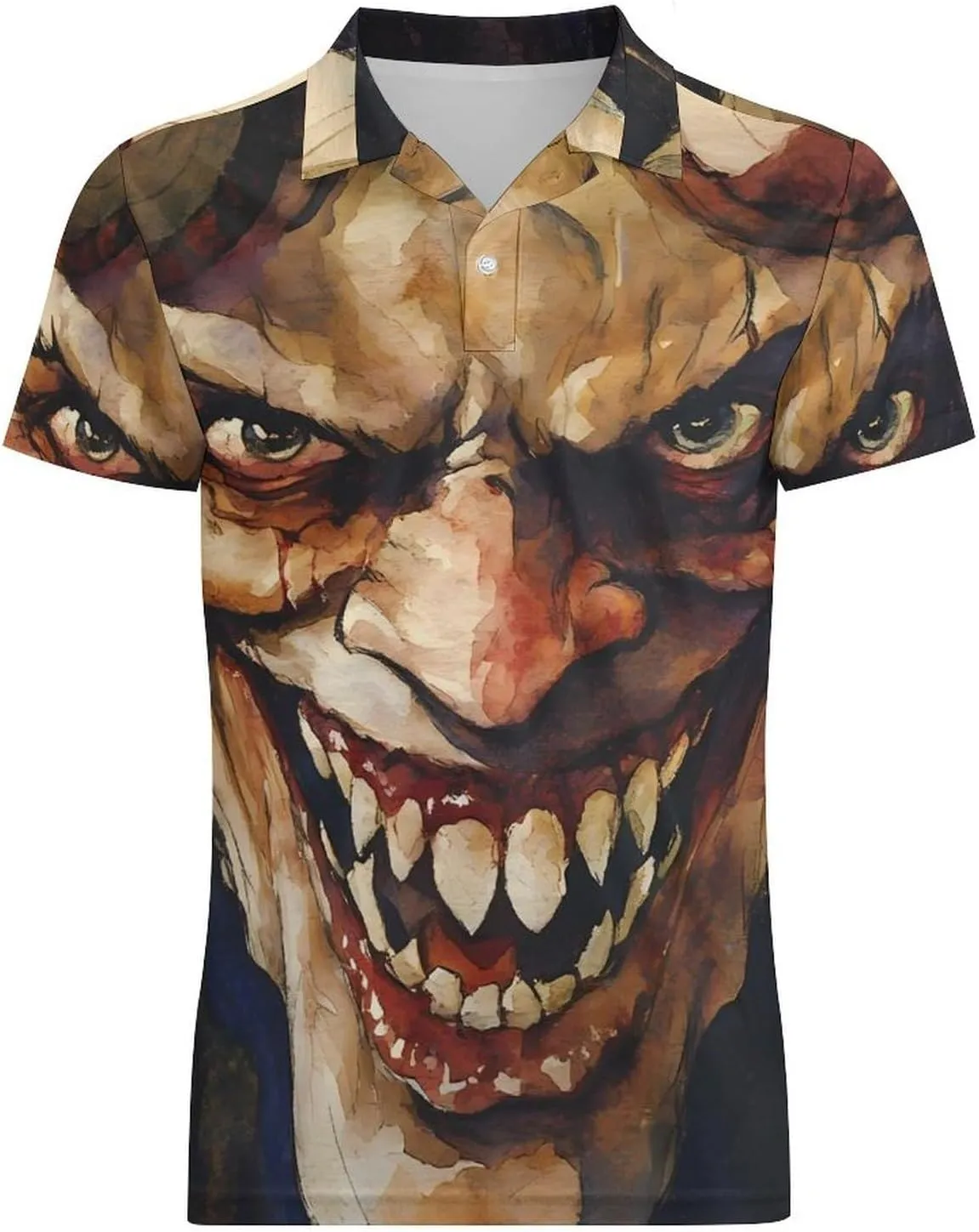 Ugly Demon Men's Polo-Shirt Regular-Fit Short Sleeve Sports Quick Dry Golf Tennis T-Shirt