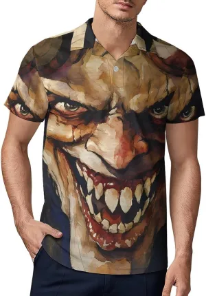 Ugly Demon Men's Polo-Shirt Regular-Fit Short Sleeve Sports Quick Dry Golf Tennis T-Shirt