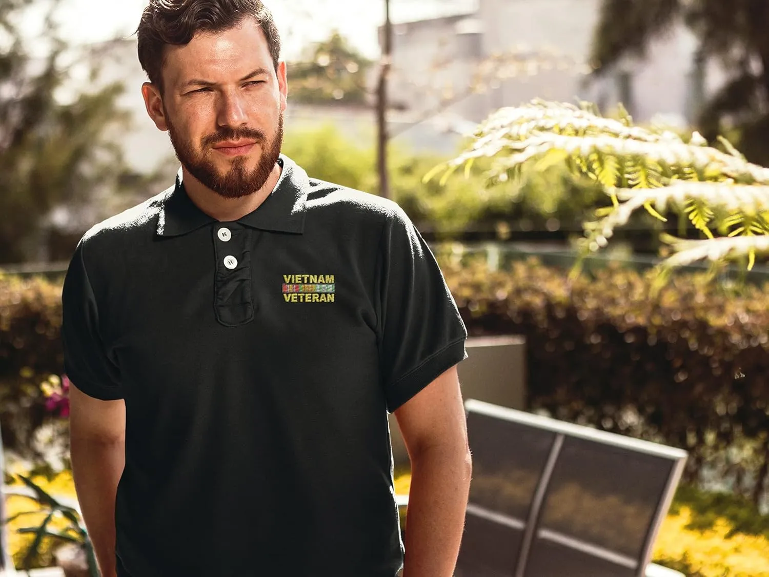 Vietnam Veteran Men's Polo T Shirt Embroidered Army USA Soldier Shirt