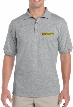 Vietnam Veteran Men's Polo T Shirt Embroidered Army USA Soldier Shirt