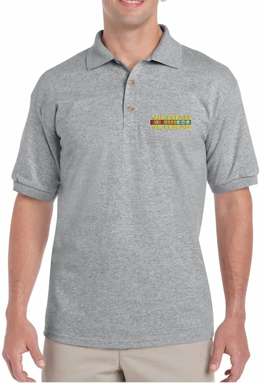 Vietnam Veteran Men's Polo T Shirt Embroidered Army USA Soldier Shirt