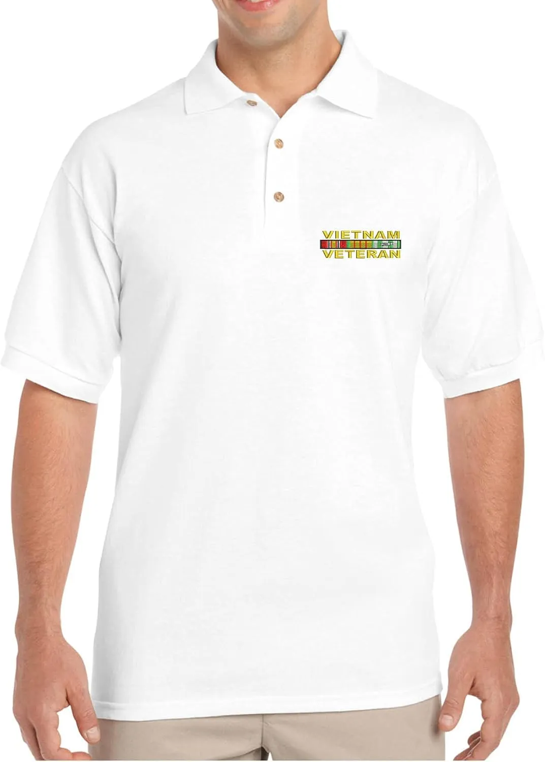 Vietnam Veteran Men's Polo T Shirt Embroidered Army USA Soldier Shirt
