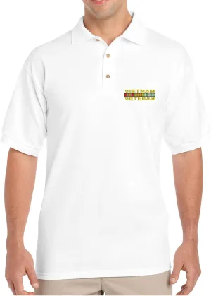 Vietnam Veteran Men's Polo T Shirt Embroidered Army USA Soldier Shirt
