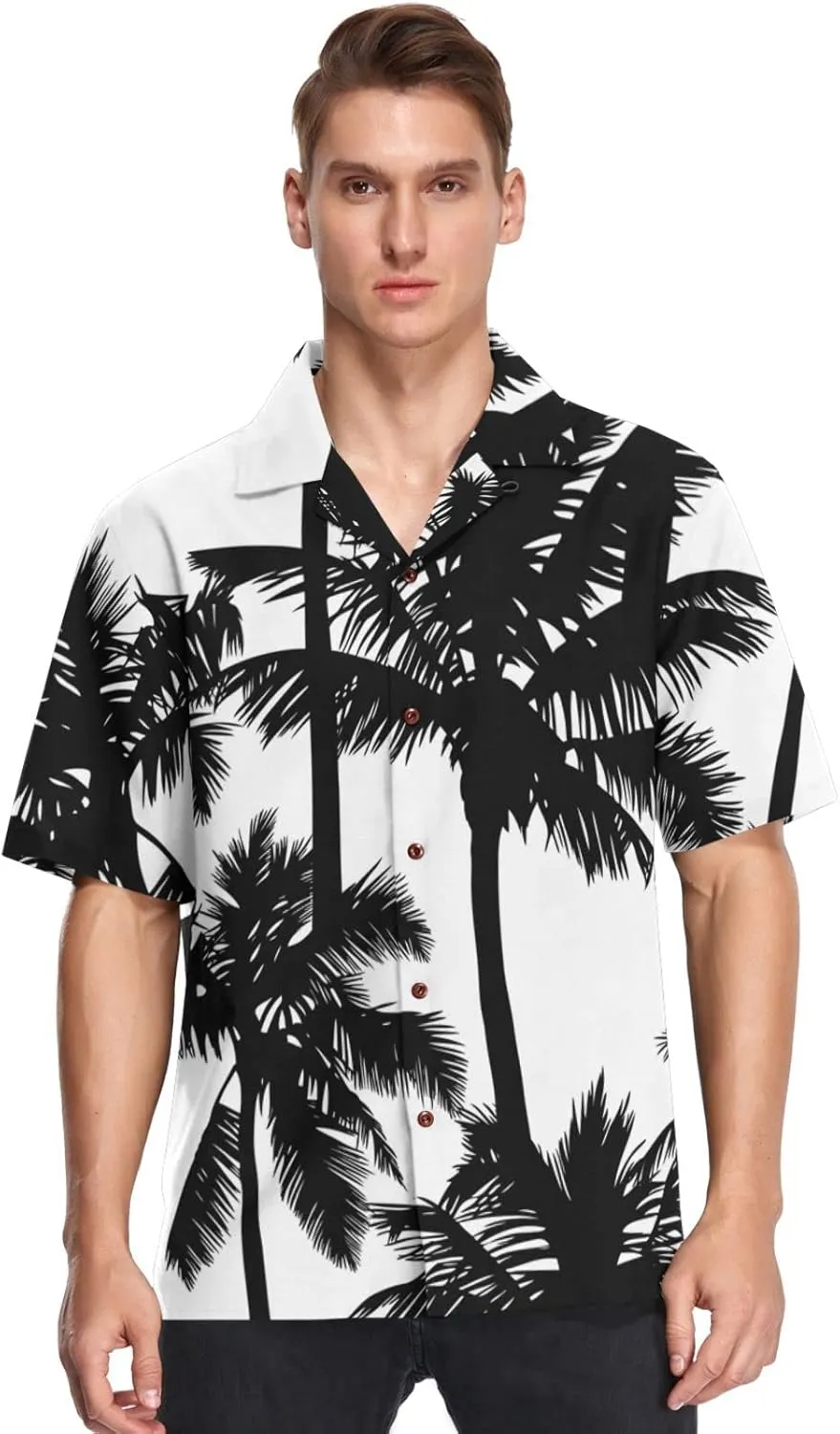 visesunny Mens Unique Pattern Hawaiian Shirt Beach Tropical Button Up Shirts Vacation Cruise Hawaii Summer Clothes