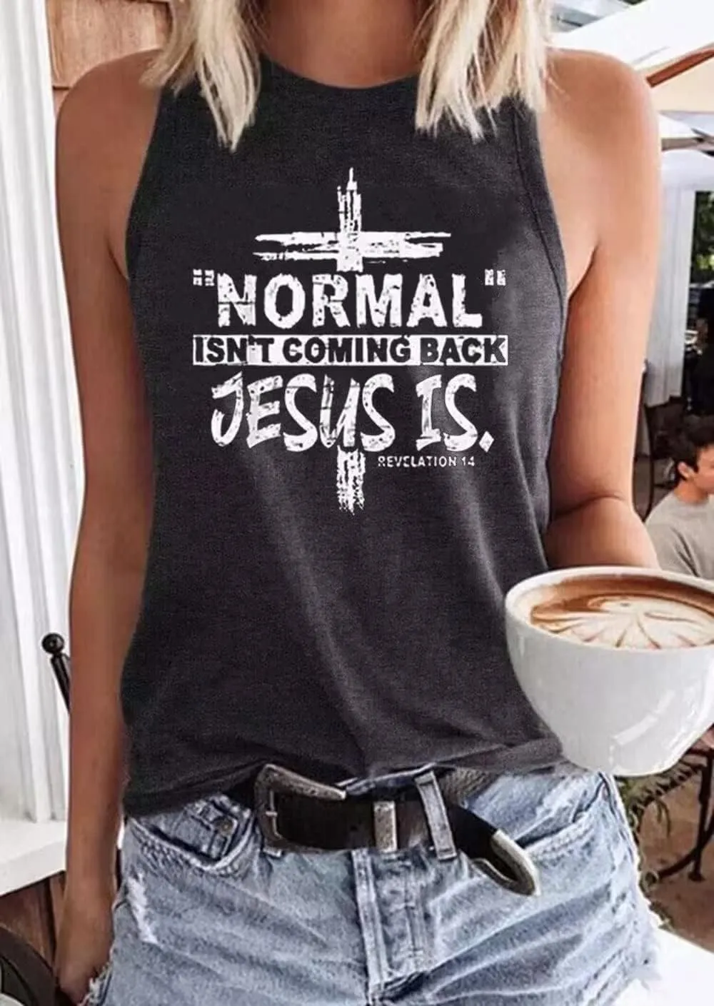 VKEGNIO Christian Tank Top for Women Vintage Bible Verse Boho Floral Graphic Sleeveless Shirt Christian Gifts Shirts Vest