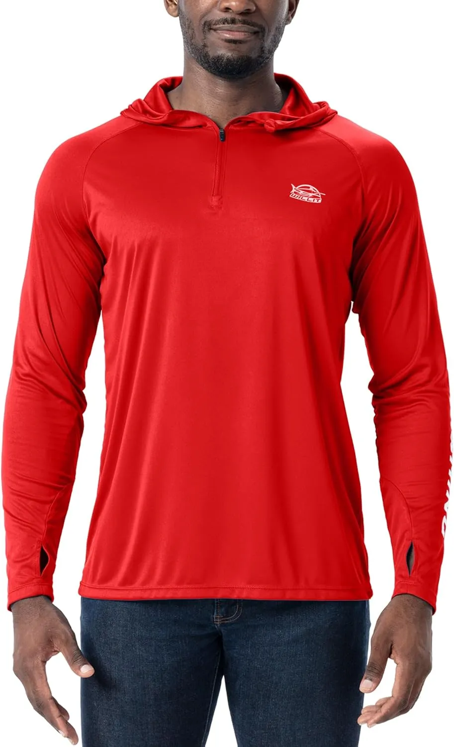 Willit Men's UPF 50  Sun Hoodie Fishing Shirt Half Zip Long Sleeve SPF Hiking Shirt Lightweight
