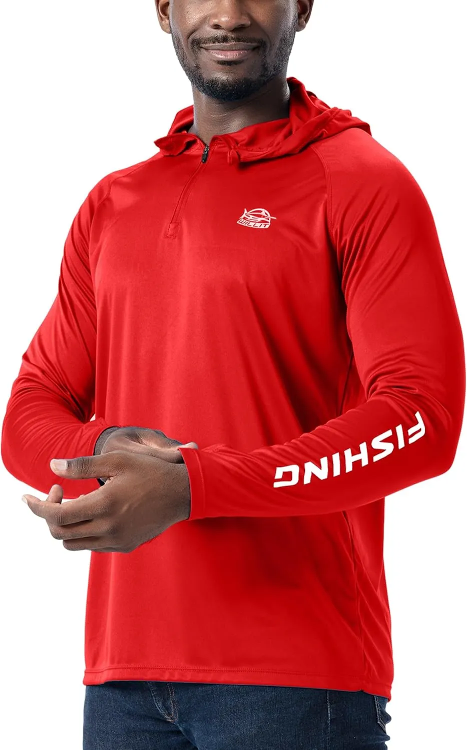 Willit Men's UPF 50  Sun Hoodie Fishing Shirt Half Zip Long Sleeve SPF Hiking Shirt Lightweight
