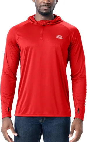 Willit Men's UPF 50  Sun Hoodie Fishing Shirt Half Zip Long Sleeve SPF Hiking Shirt Lightweight