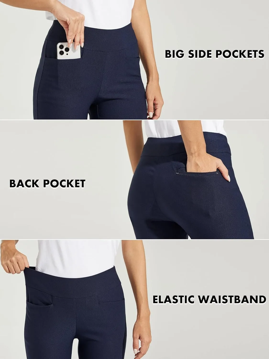 Willit Women's Golf Pants Stretch Casual Pull on Pants Quick Dry Hiking Pants