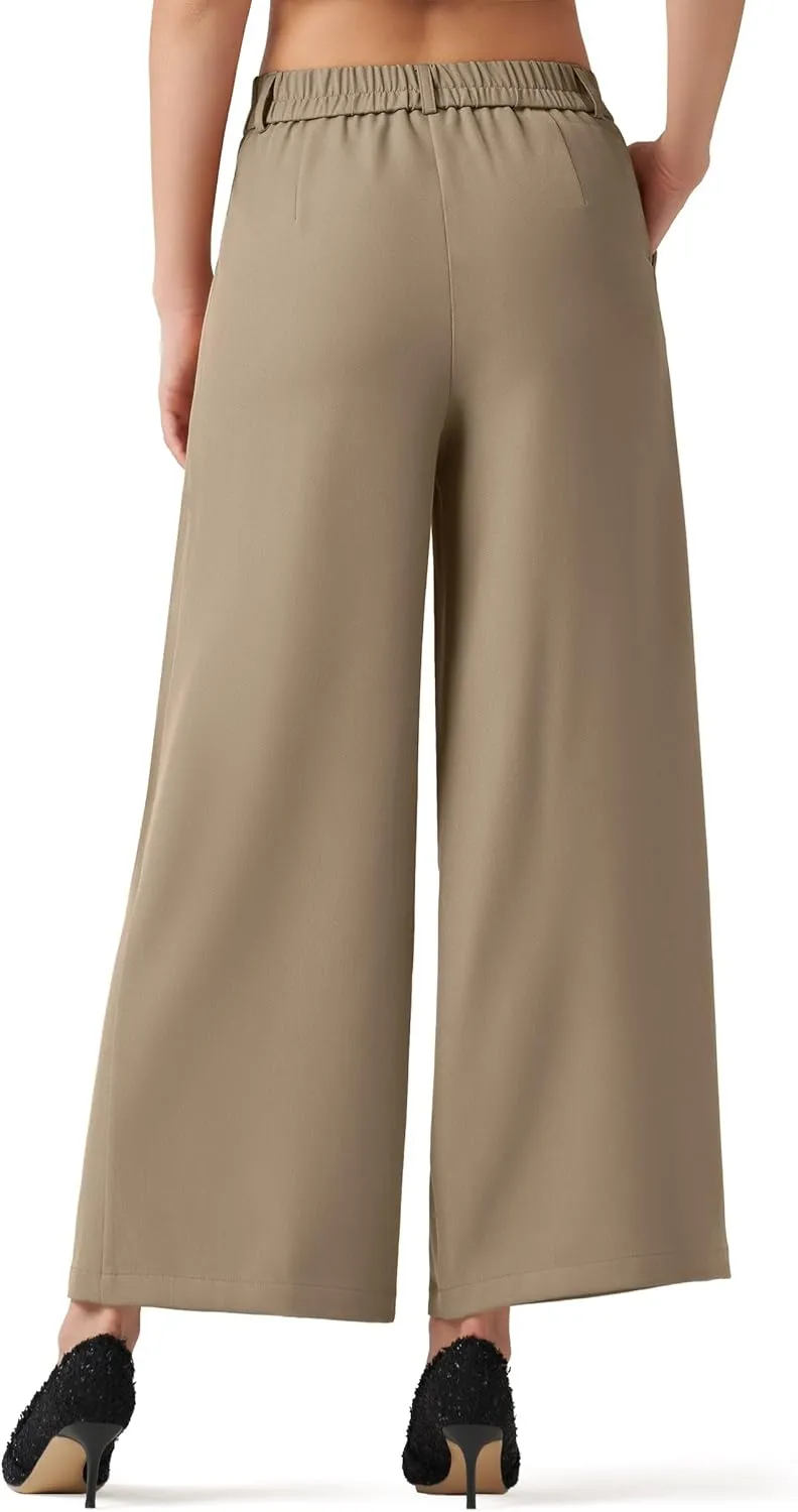 Willit Women's Wide Leg Pants Work Dress Pants Casual Palazzo Pants High Waisted Business Office Slacks 25"/27"/29"