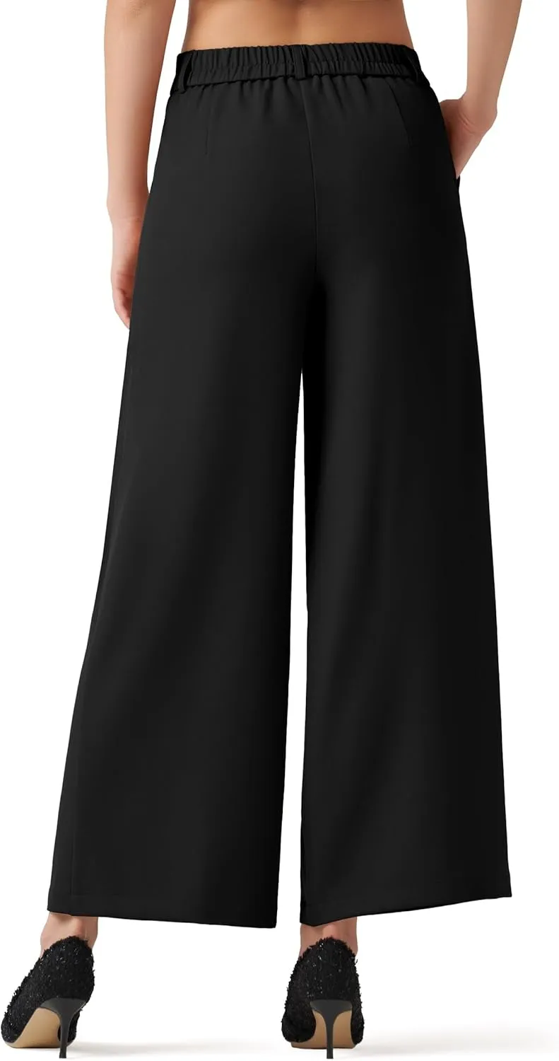 Willit Women's Wide Leg Pants Work Dress Pants Casual Palazzo Pants High Waisted Business Office Slacks 25"/27"/29"