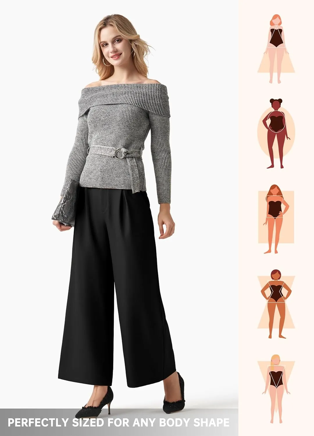 Willit Women's Wide Leg Pants Work Dress Pants Casual Palazzo Pants High Waisted Business Office Slacks 25"/27"/29"