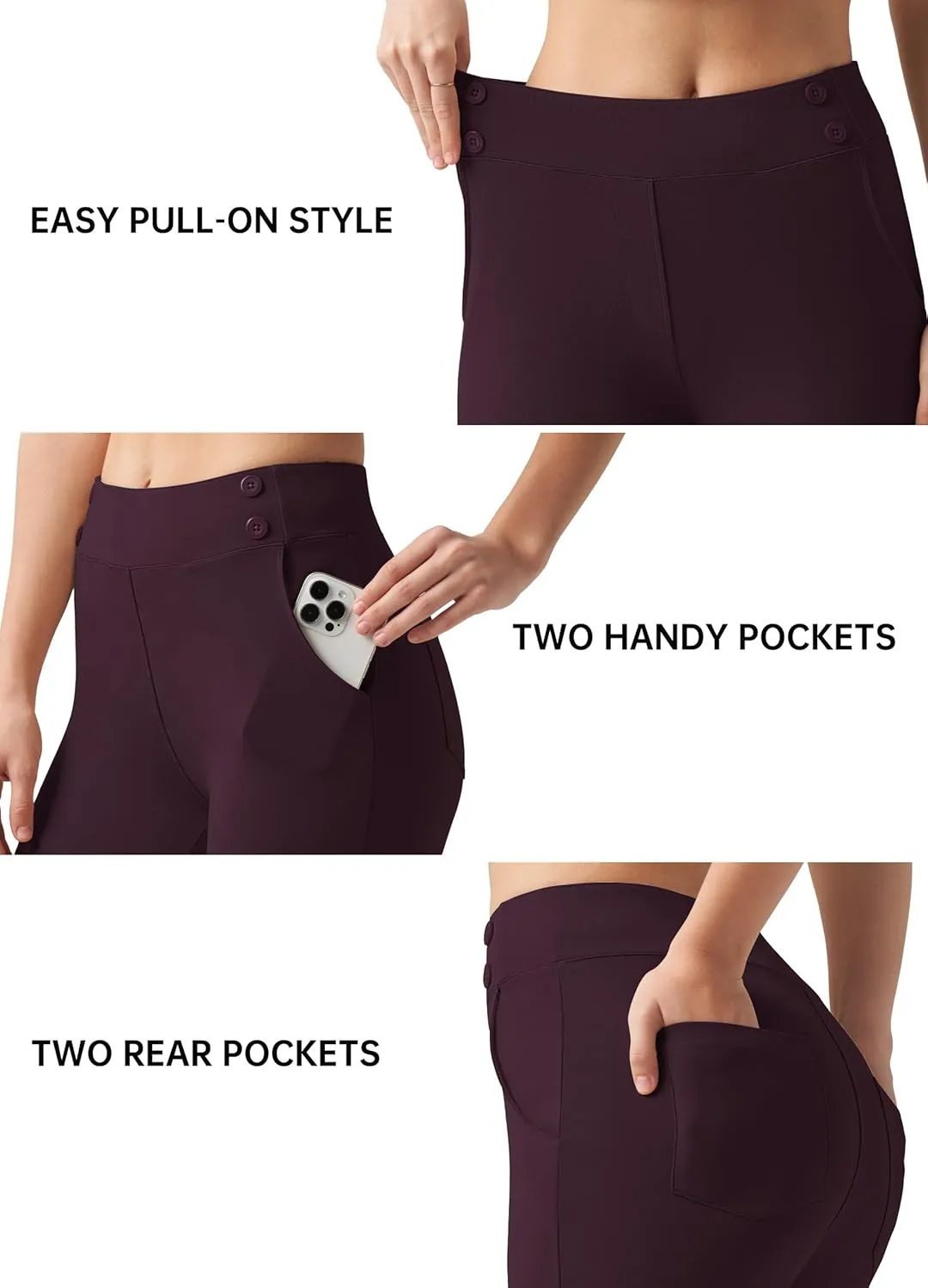 Willit Women's Yoga Dress Pants Skinny Work Slacks Leggings Stretch Office Pants High Waisted Business Casual Pants 27"/28"