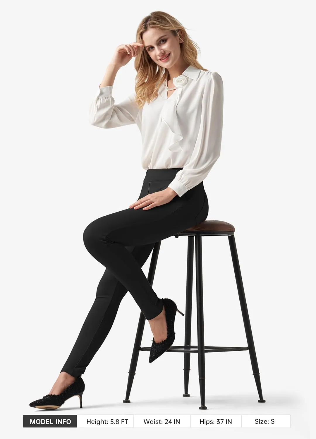 Willit Women's Yoga Dress Pants Skinny Work Slacks Leggings Stretch Office Pants High Waisted Business Casual Pants 27"/28"