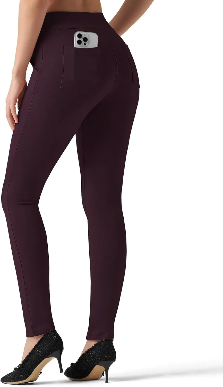 Willit Women's Yoga Dress Pants Skinny Work Slacks Leggings Stretch Office Pants High Waisted Business Casual Pants 27"/28"