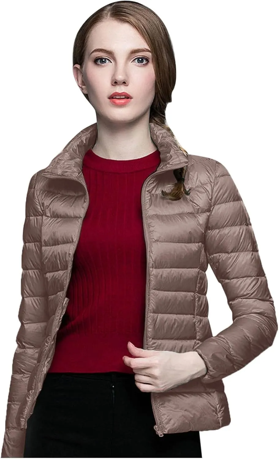 Winter Coats for Women Fashion Solid Long Sleeve Puffer Jacket Lightweight Recycled Down Coat 2024 Insulation Outwear