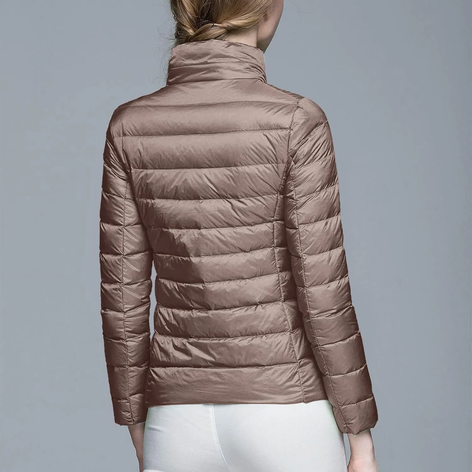 Winter Coats for Women Fashion Solid Long Sleeve Puffer Jacket Lightweight Recycled Down Coat 2024 Insulation Outwear