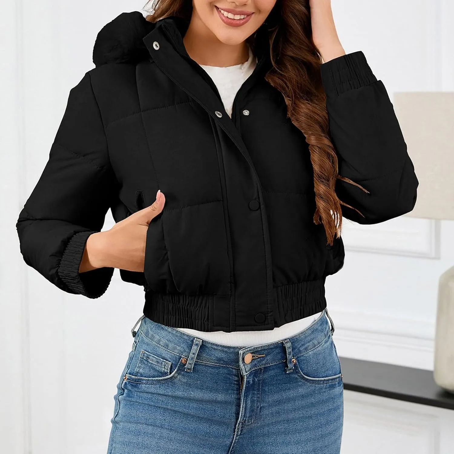 Winter Coats for Women Long Oversized Womens Short Winter Warm Cotton Jacket Single Breasted Zipper Jacket