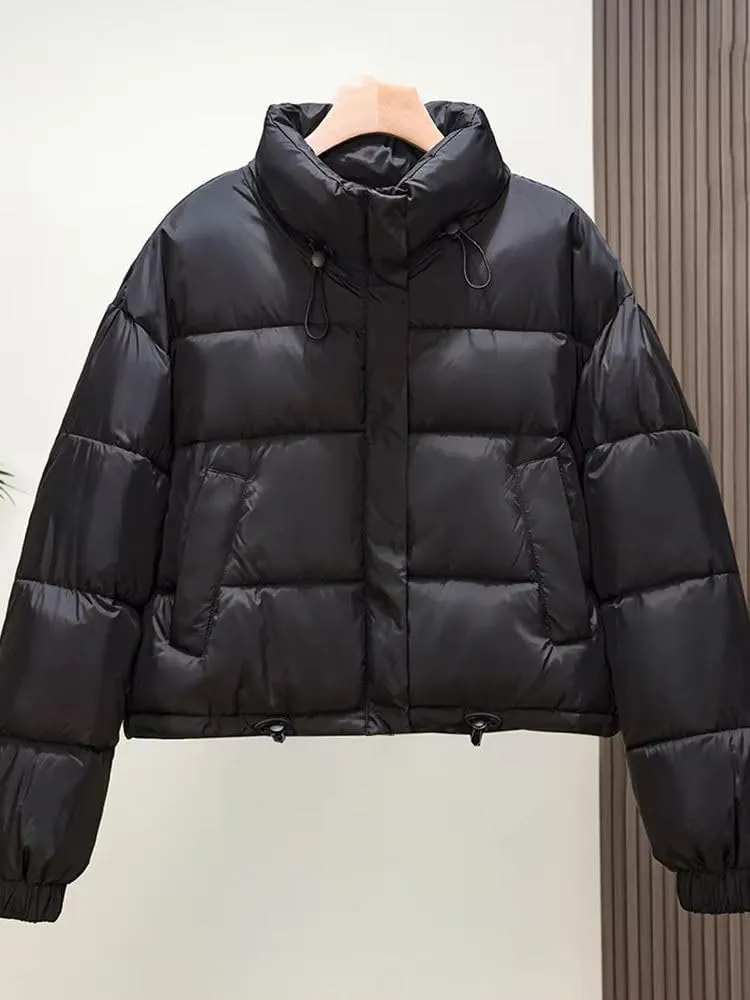 Winter Jacket Women Short Parkas Hooded Loose Coat Parkas Cotton Padded Women