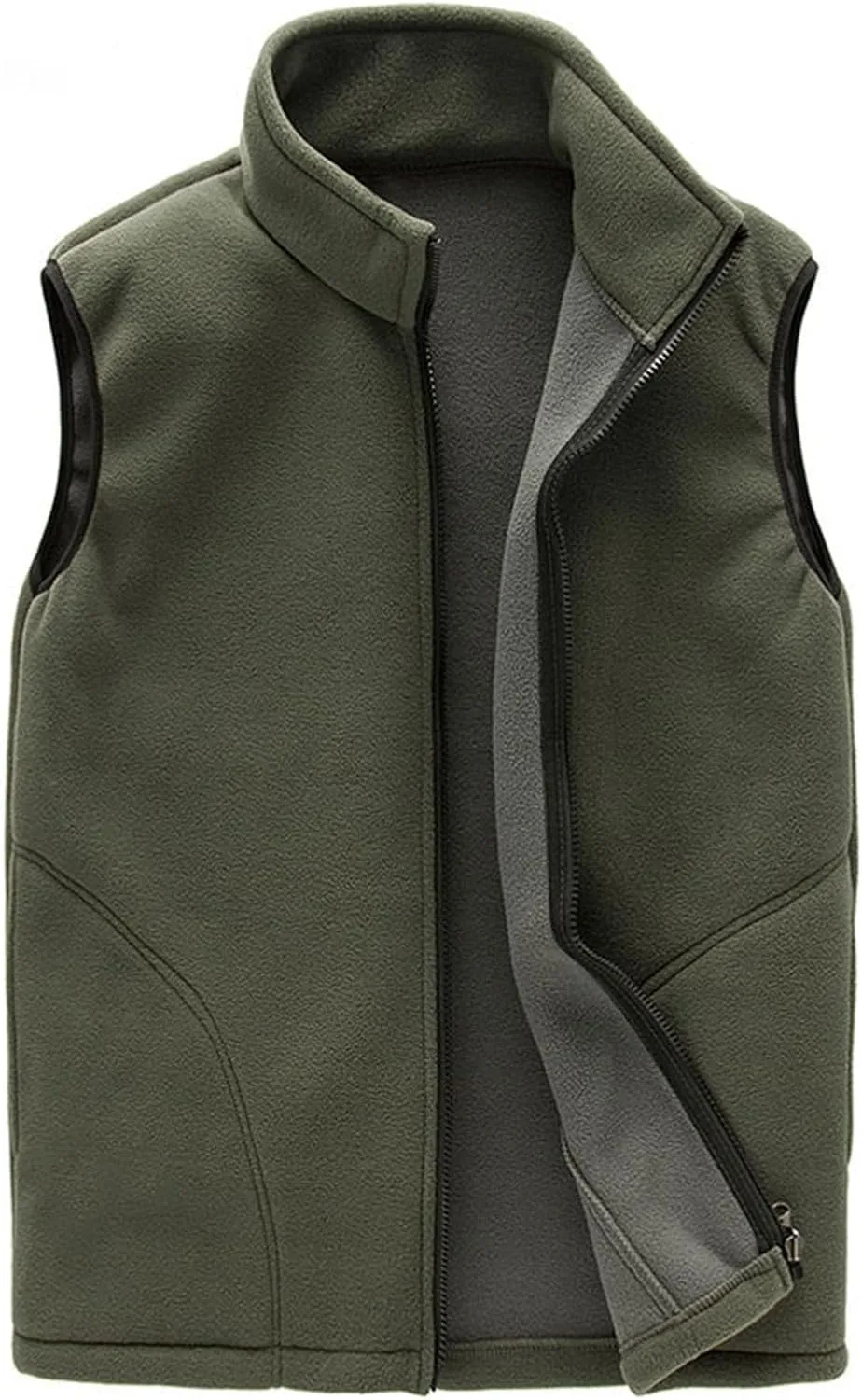 Wkishenl Women's Fleece Vest Solid Stand Collar Sleeveless Jacket Coat Fall Fuzzy Sherpa Lightweight Vest Zipper Waistcoat