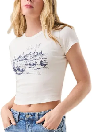 Women Baby Tees Y2K Graphic Print Crop Top Cute Vintage Short Sleeve T-Shirt 90s Slim Fit Cropped Tee Streetwear